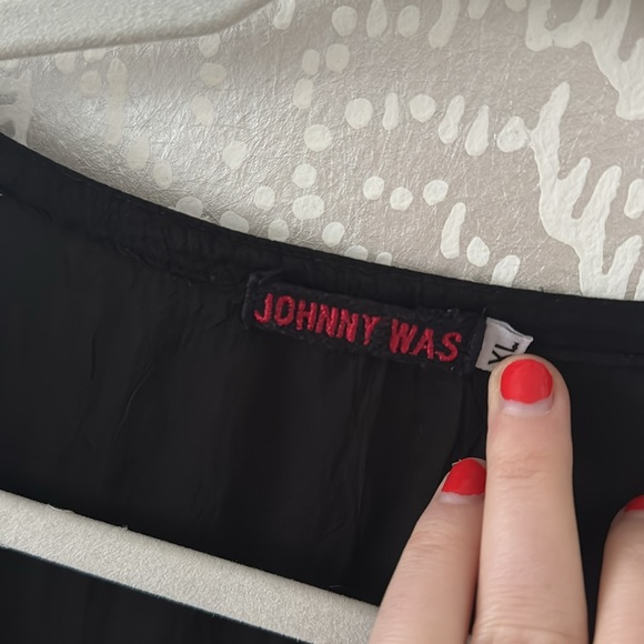 Johnny Was Black Tunic with Colorful Floral Embroidery - Picture 3 of 3